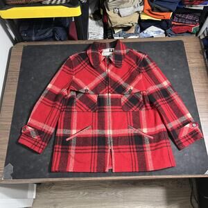 Ralph Lauren Mackinaw Wool Plaid Coat Hunting Country Jacket Made In USA Outdoor